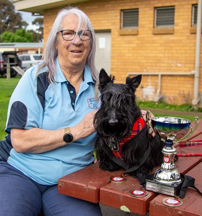 Lesley and Rebel with awards